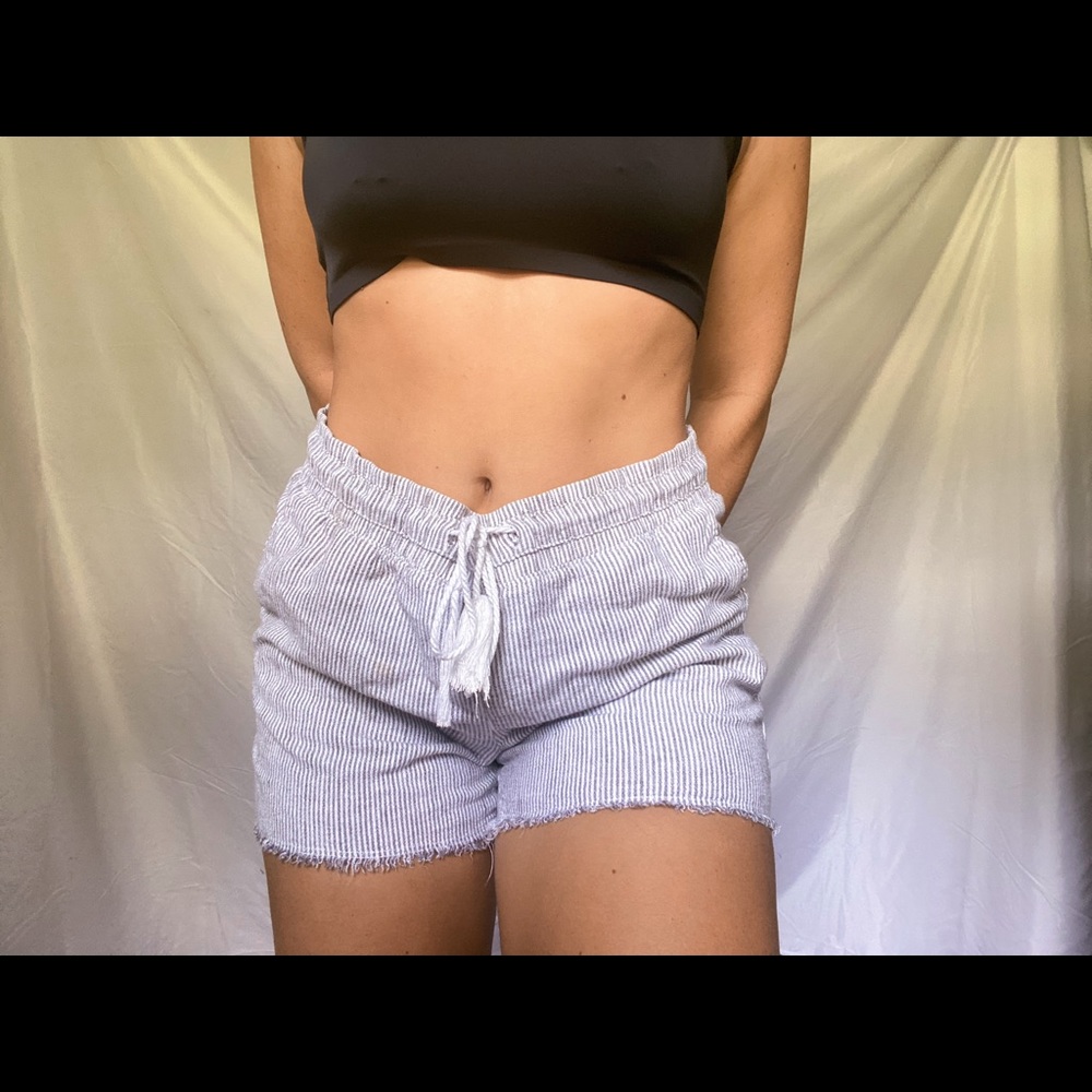 Gray Linen Shorts